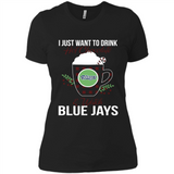 I Just Want To Drink Hot Chocolate & Watch Toronto Blue Jays Ugly Christmas Sweater PINGPONG