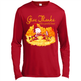 Snoopy Thanksgiving Give Thanks With A Grateful Heart - Canvas Long Sleeve T-Shirt