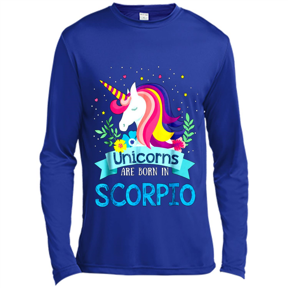 Unicorns are born in Scorpio Birthday Rainbow Gift Ladies Custom