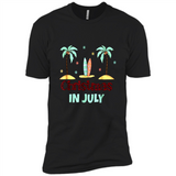 Christmas In July Shirt Surfing Palm Trees Surfboard - Premium Short Sleeve T-Shirt
