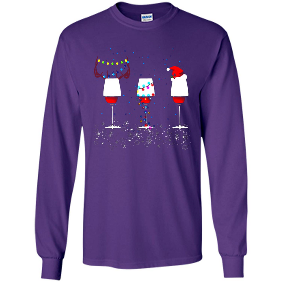 Christmas Red Wine Funny Merry Xmas Sweatshirt - Long Sleeve T-Shirt