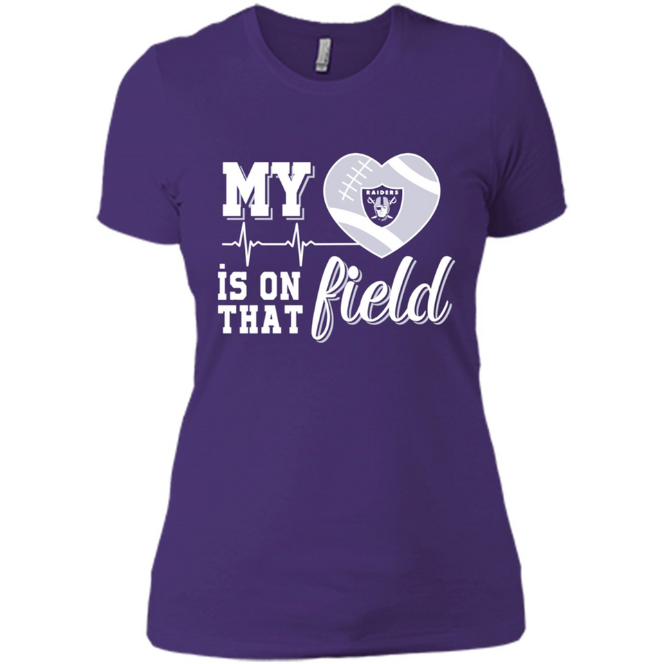 Oakland Raiders Football My Heart is on that Field - Ladies' Boyfriend T-Shirt