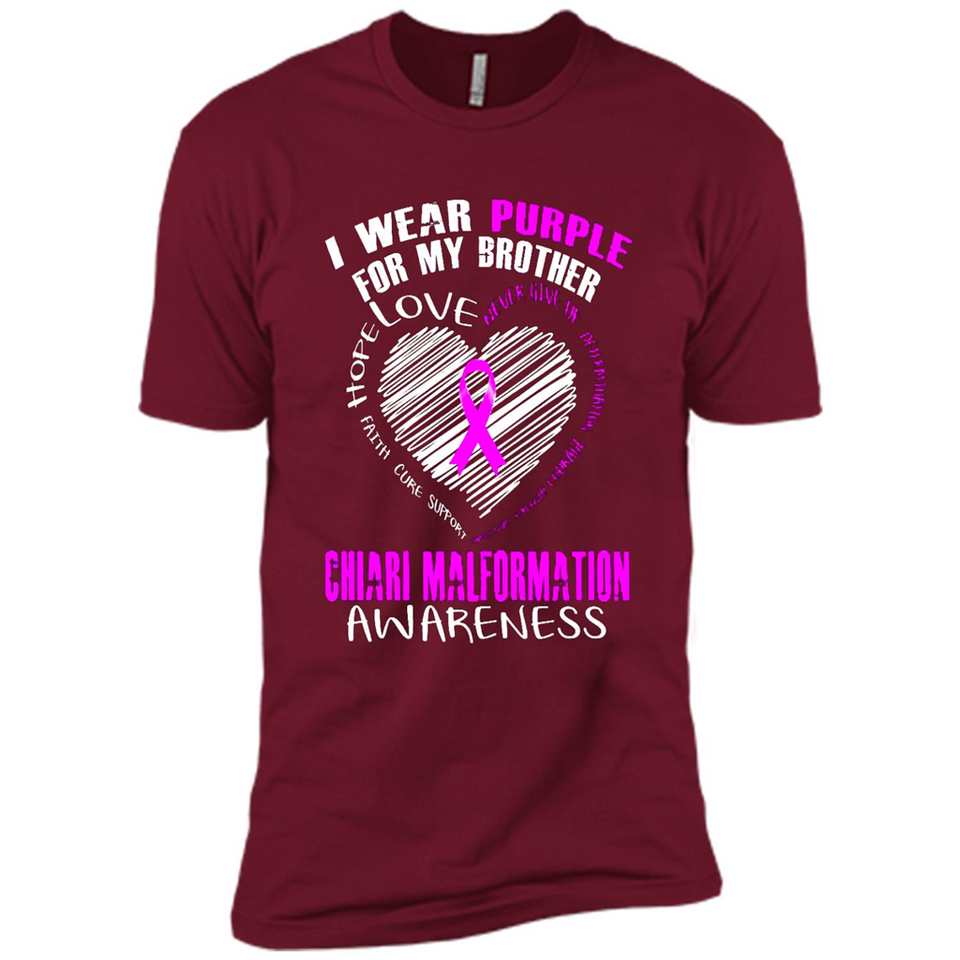 I Wear Purple For My Brother Chiari Malformation - Premium Short Sleeve T-Shirt