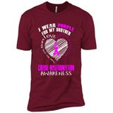 I Wear Purple For My Brother Chiari Malformation - Premium Short Sleeve T-Shirt