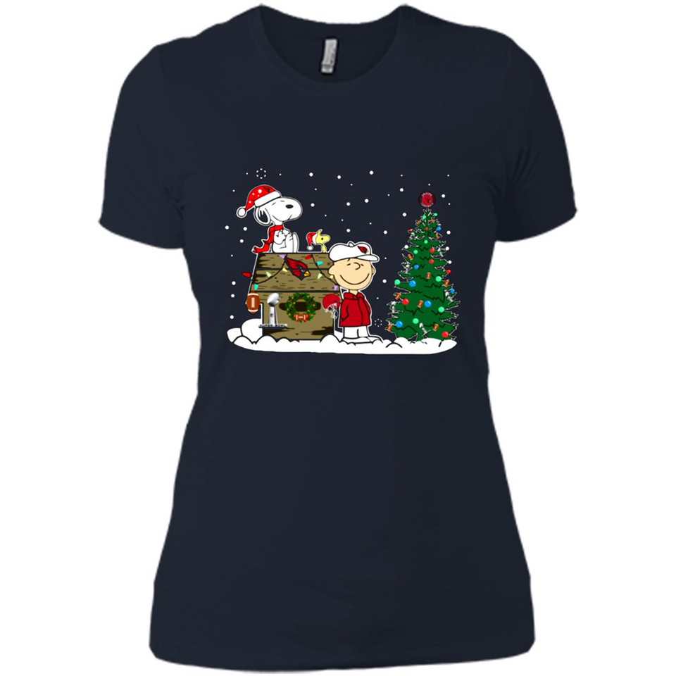 Arizona Cardinals Snoopy The Peanuts Movie Christmas Football Super Bowl pingpong - Ladies' Boyfriend T-Shirt