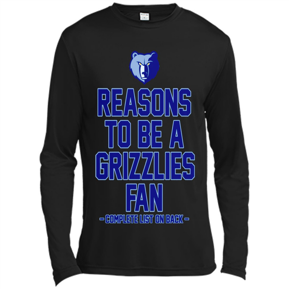 Reasons to be a Memphis Grizzlies Fan Complete List on Back - Canvas Long Sleeve T-Shirt