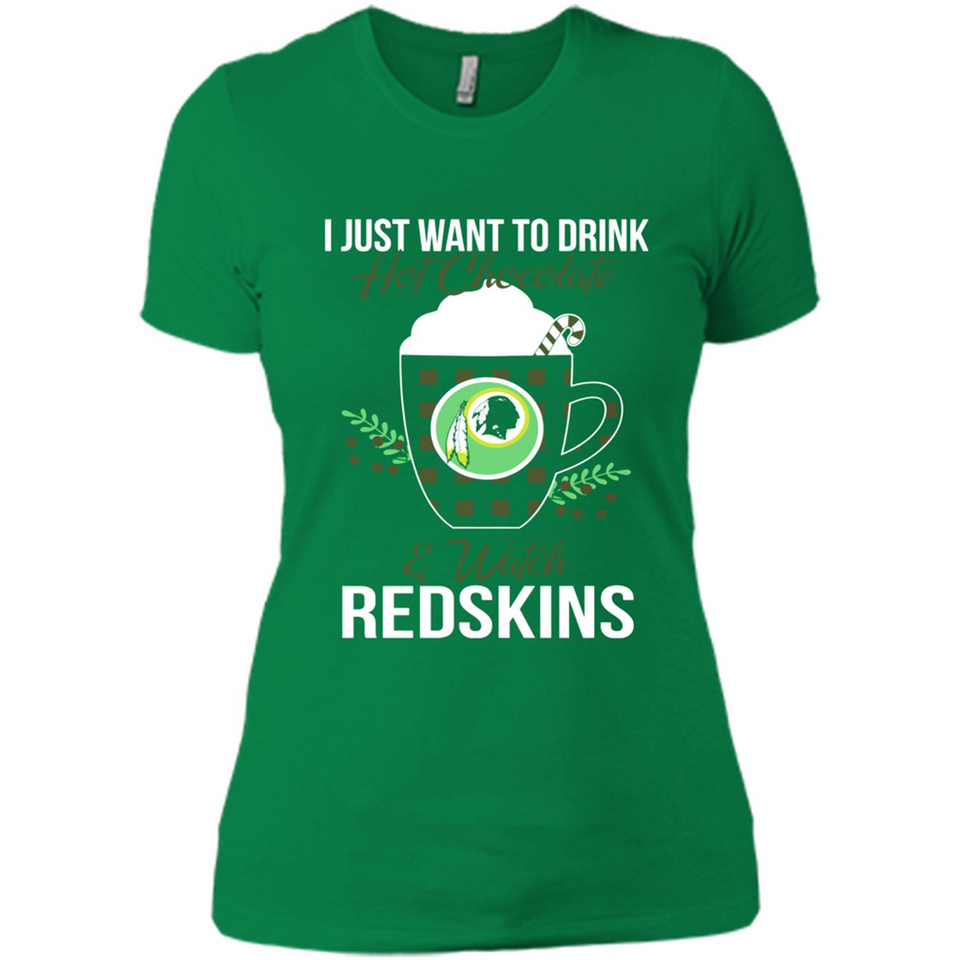 I Just Want To Drink Hot Chocolate & Watch Washington Redskins Ugly Christmas Sweater PINGPONG