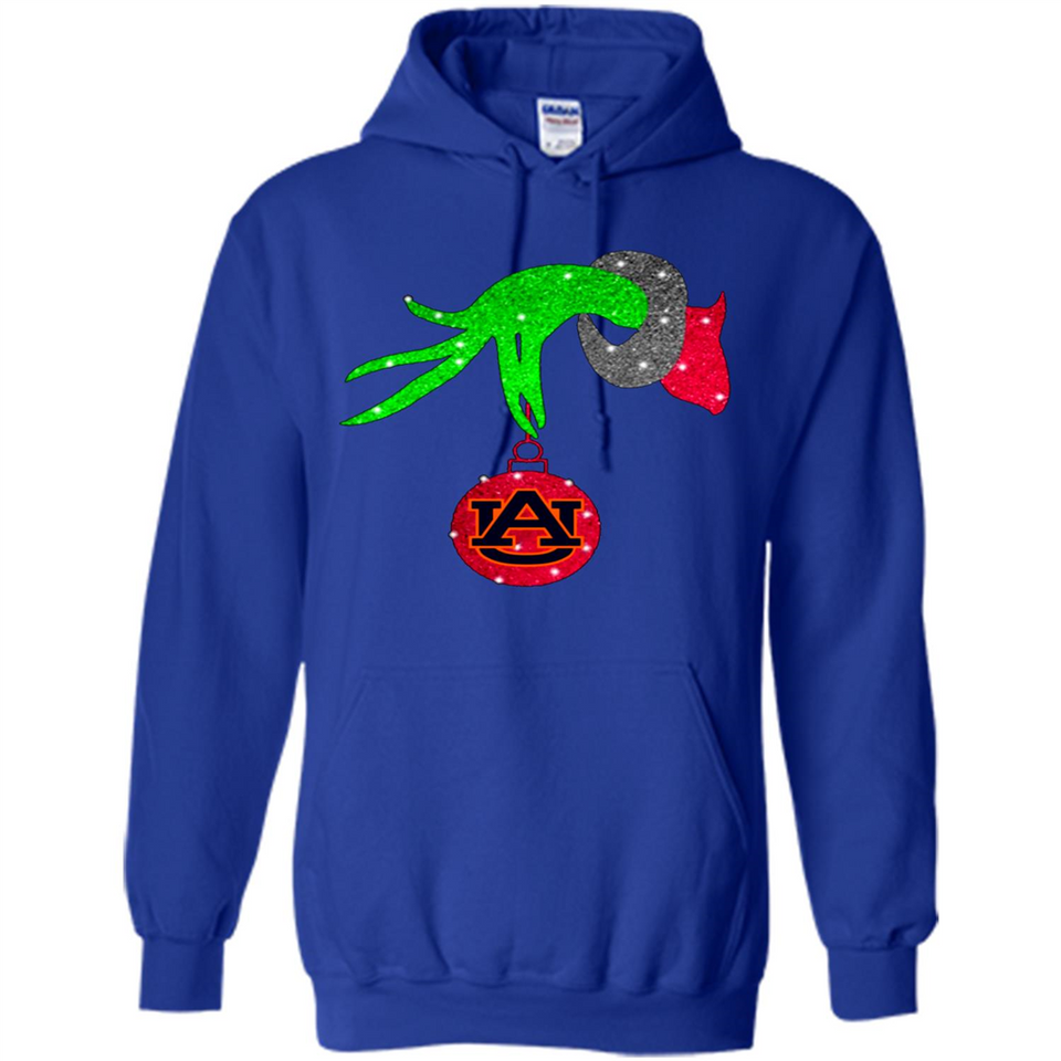 GRINCH HAND HOLDING AUBURN TIGERS GLITTER CHRISTMAS PINGPONG