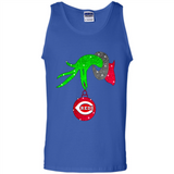 GRINCH HAND HOLDING CINCINNATI REDS GLITTER CHRISTMAS PINGPONG