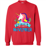 Unicorns are born in November Birthday Rainbow Gift Ladies Custom
