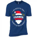 Be Nice to Farmer Santa Watching Christmas 1 - Premium Short Sleeve T-Shirt