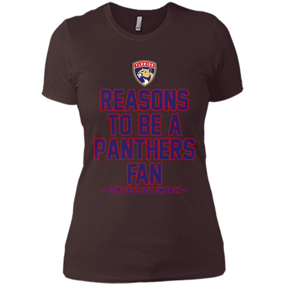 Reasons to be a Florida Panthers Fan Complete List on Back - Ladies' Boyfriend T-Shirt