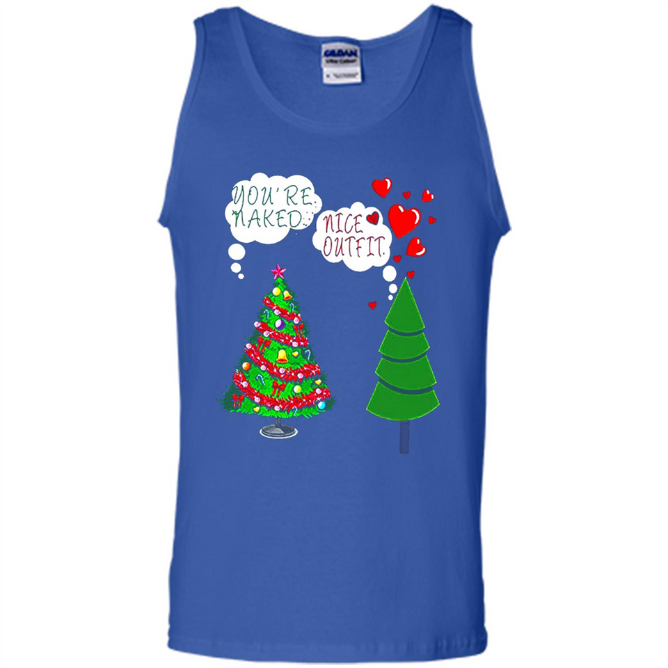 Fir Loves Christmas Tree Funny Undecorated Joke - Tank Top