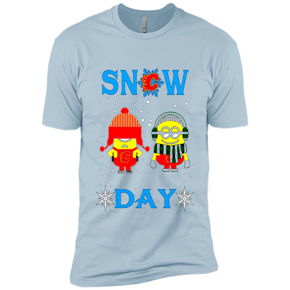 Snow Day Shirt For Calgary Flames Vs Minion Fans pingpong