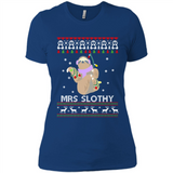 Mrs Slothy Christmas - Ladies' Boyfriend T-Shirt
