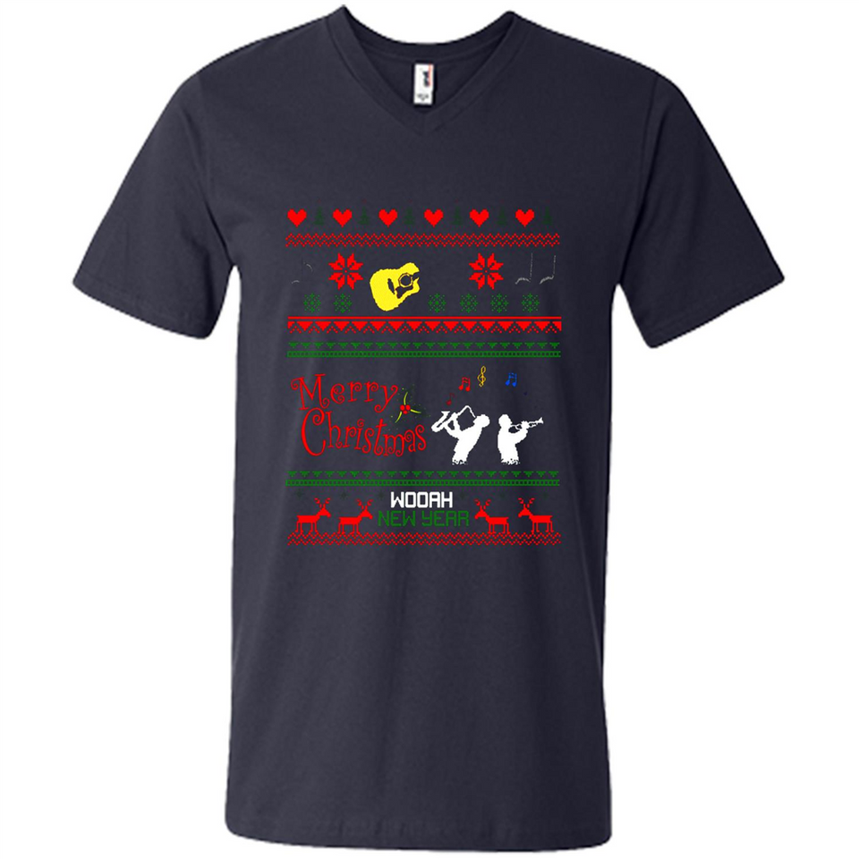 Music Ugly Christmas SweatShirt - Men's V-Neck