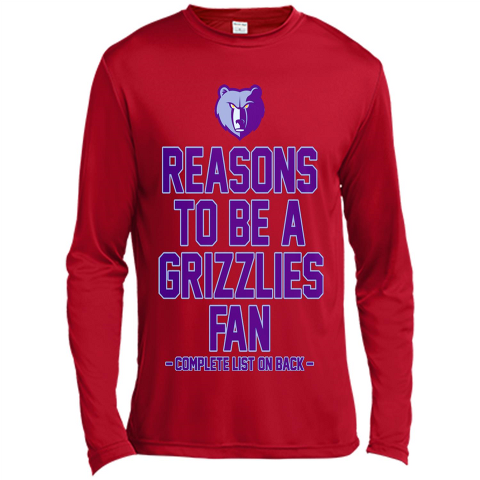 Reasons to be a Memphis Grizzlies Fan Complete List on Back - Canvas Long Sleeve T-Shirt