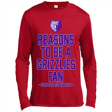 Reasons to be a Memphis Grizzlies Fan Complete List on Back - Canvas Long Sleeve T-Shirt