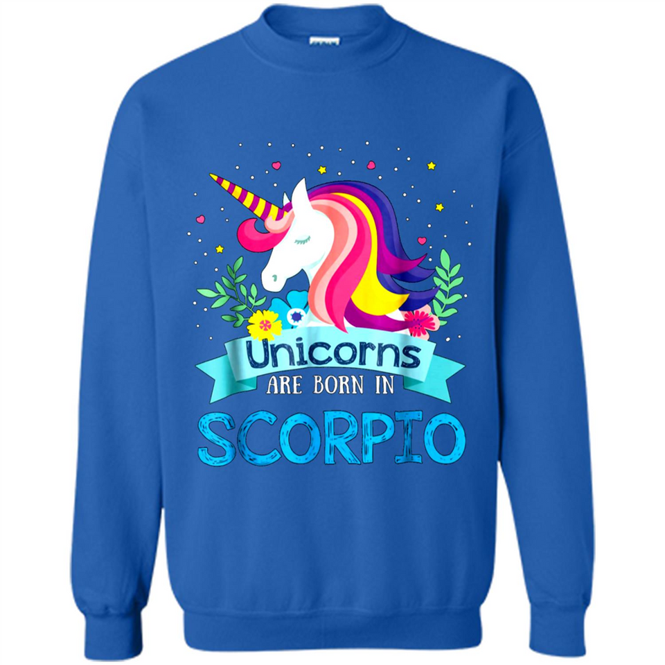 Unicorns are born in Scorpio Birthday Rainbow Gift Ladies Custom