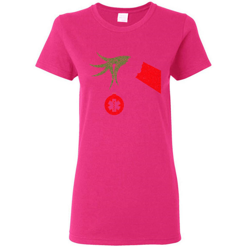 Funny Grinch Hand holding Doctor ornament Christmas Sporty T-Shirt - Ladies Short-Sleeve
