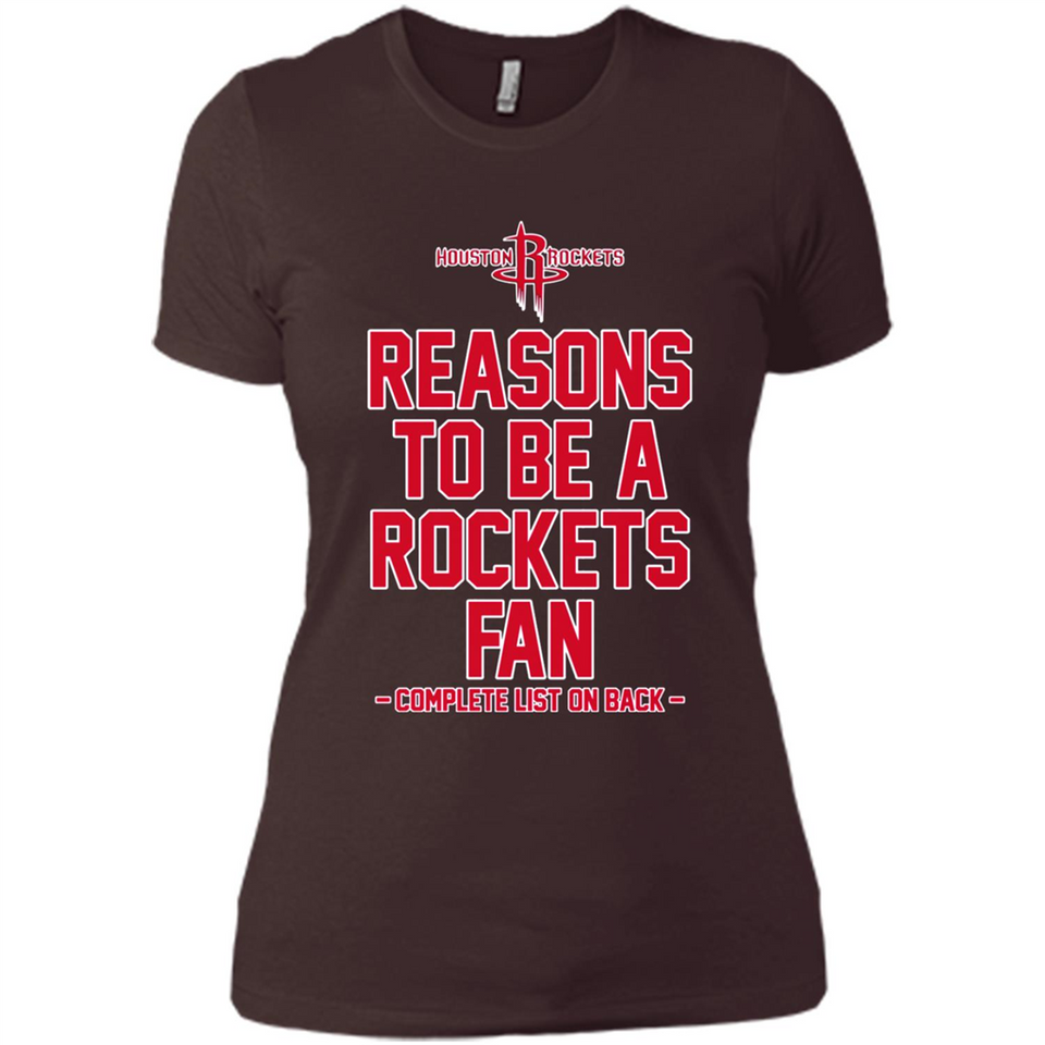 Reasons to be a Houston Rockets Fan Complete List on Back - Ladies' Boyfriend T-Shirt