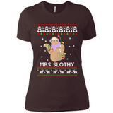 Mrs Slothy Christmas - Ladies' Boyfriend T-Shirt