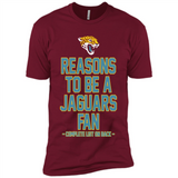 Reasons to be a Jacksonville Jaguars Fan Complete List on Back - Premium Short Sleeve T-Shirt