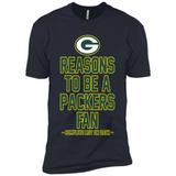 Reasons to be a Green Bay Packers Fan Complete List on Back - Premium Short Sleeve T-Shirt