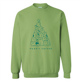 Merry Catmas Funny Cat Christmas Tree Sweatshirt - Sweatshirt