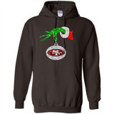 Amazing tee San Francisco 49ers Glitter Grinch Monogram Ornament Christmas Gift - Hoodie