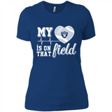 Oakland Raiders Football My Heart is on that Field - Ladies' Boyfriend T-Shirt