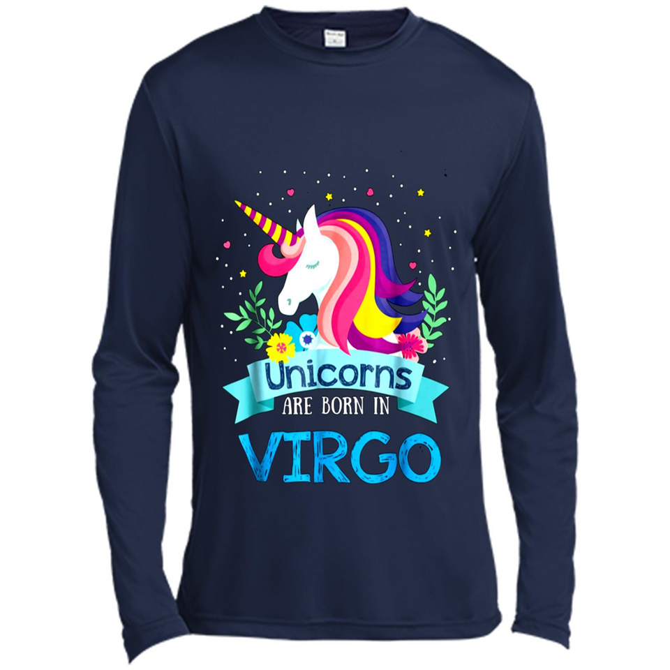 Unicorns are born in Virgo Birthday Rainbow Gift Ladies Custom