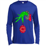 GRINCH HAND HOLDING CHICAGO BEARS GLITTER CHRISTMAS PINGPONG