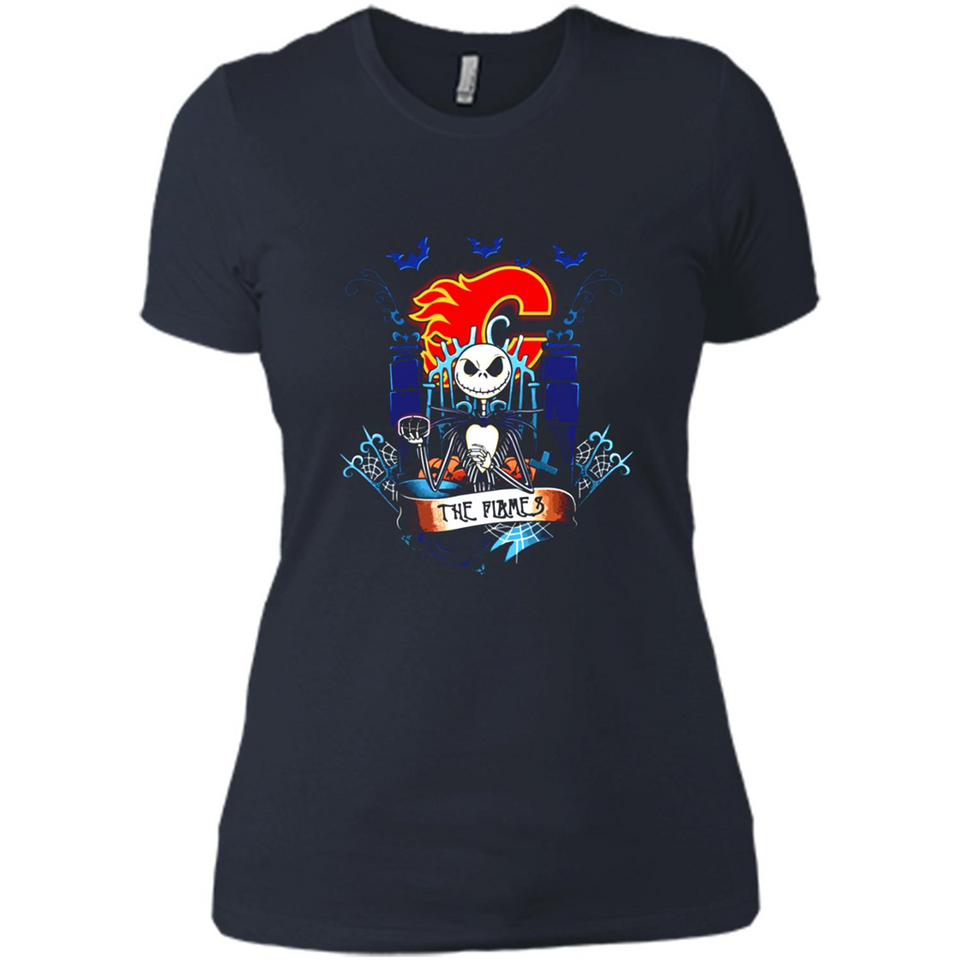Calgary Flames Halloween The Nightmare Before Christmas - Ladies' Boyfriend T-Shirt