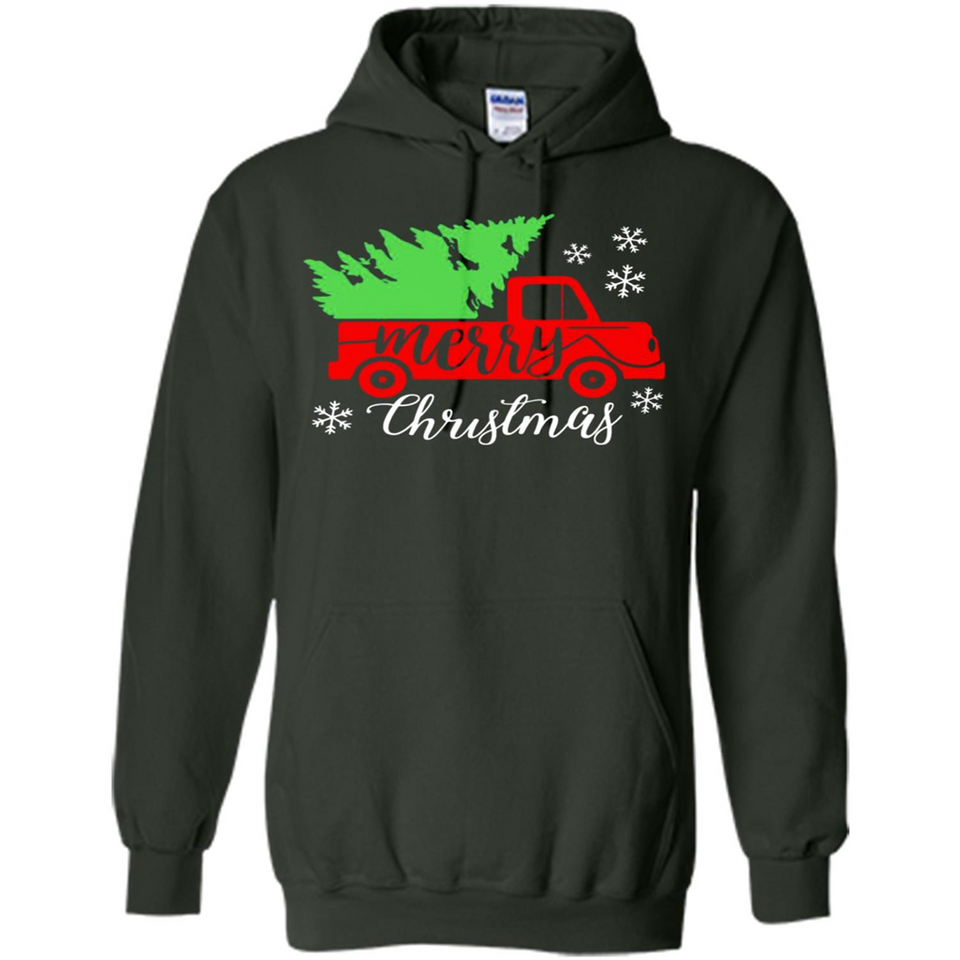 Vintage Christmas Classic Truck T-Shirt with Snow and Tree