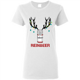 Budweiser Reinbeer Funny Beer Reindeer Christmas Sweatshirt - Ladies Short-Sleeve