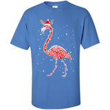Christmas Lights Flamingo Wearing Santa Hat Funny Xmas - Shirt