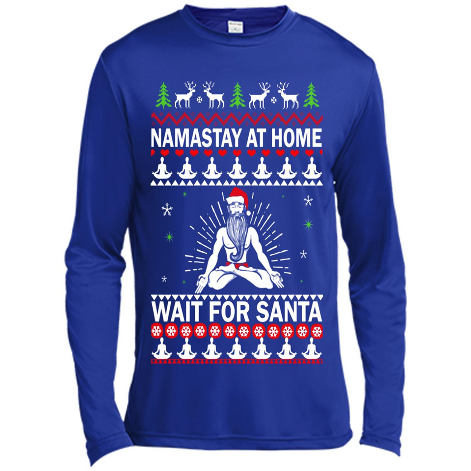Namastay at home and wait for Santa Christmas - Canvas Long Sleeve T-Shirt