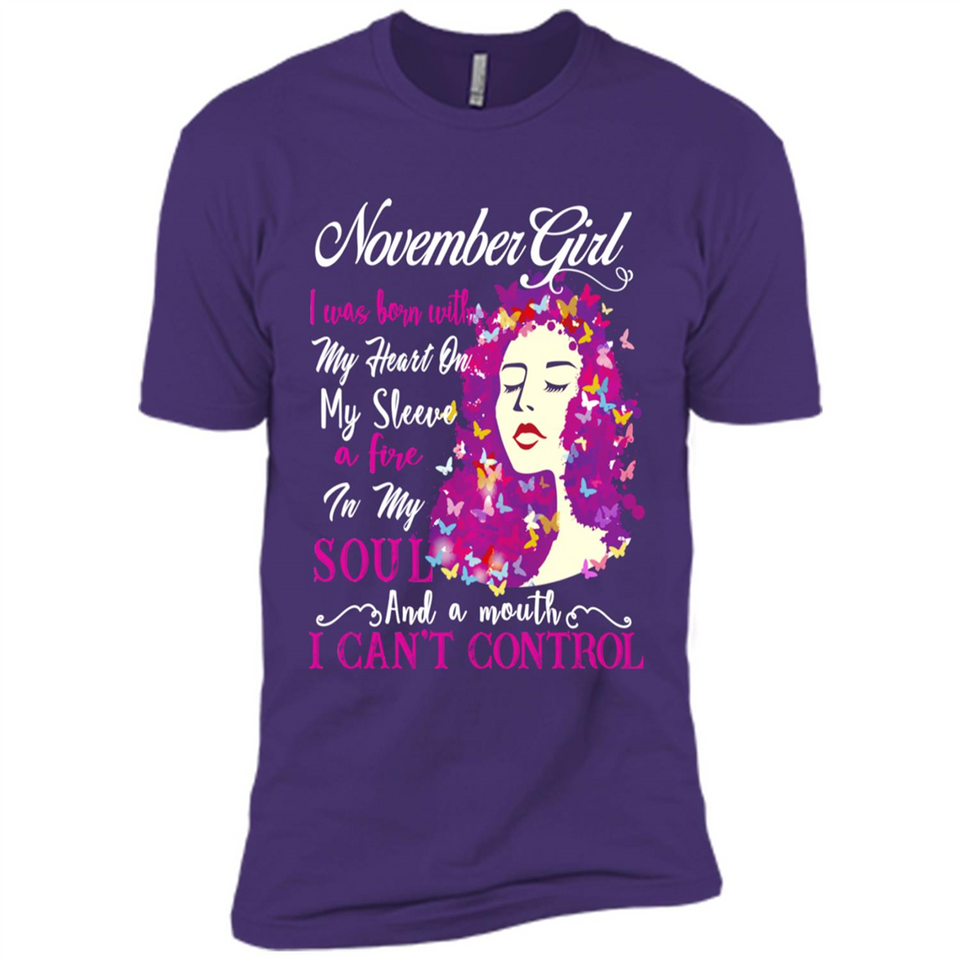 November Butterfly Girl - Premium Short Sleeve T-Shirt