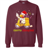 Funny Santa Christmas Chicken Shirt - Merry Chickmas - Sweatshirt