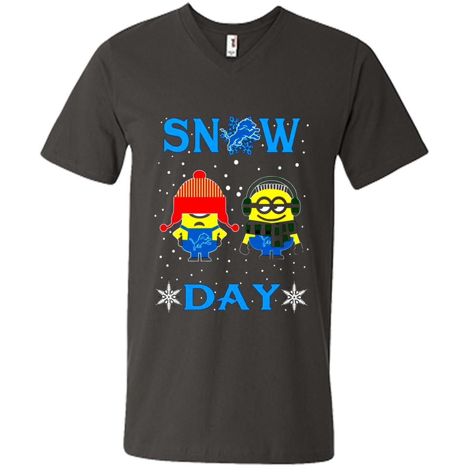 Snow Day Shirt For Detroit Lions Vs Minion Fans pingpong