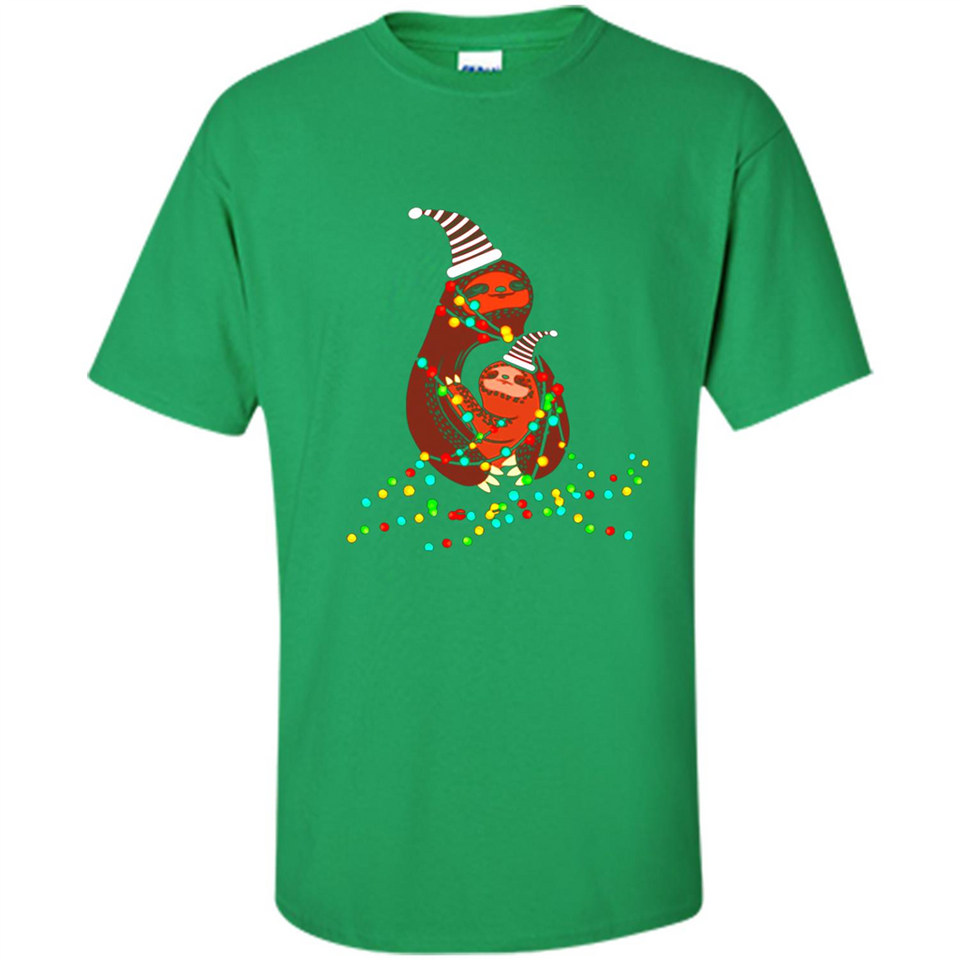 Christmas Lights Sloth Long Sleeve Santa Sloth - Shirt