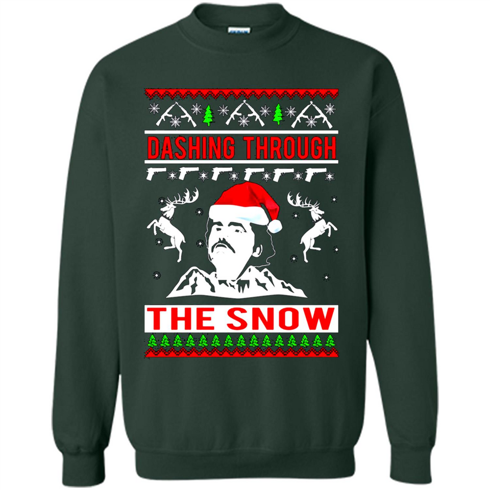 Narcos dashing through the snow Christmas sweatshirt PINGPONG