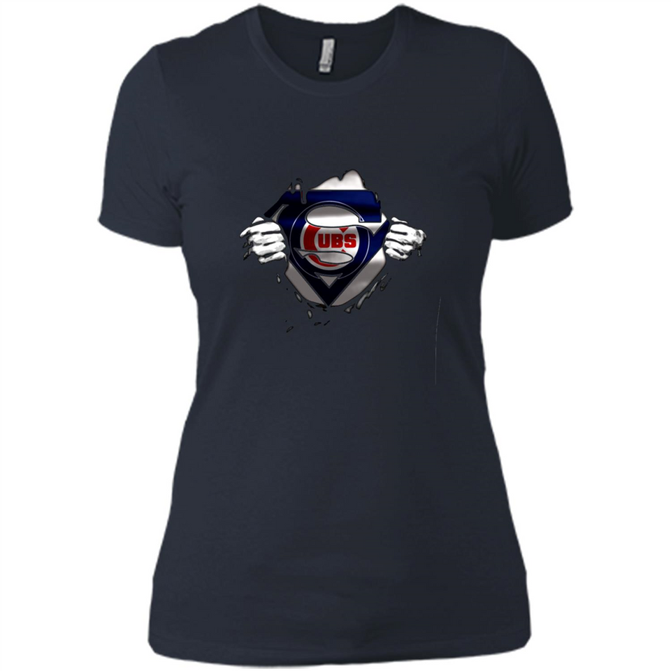 Chicago Cubs And Superman Fans - Ladies' Boyfriend T-Shirt