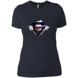 Chicago Cubs And Superman Fans - Ladies' Boyfriend T-Shirt
