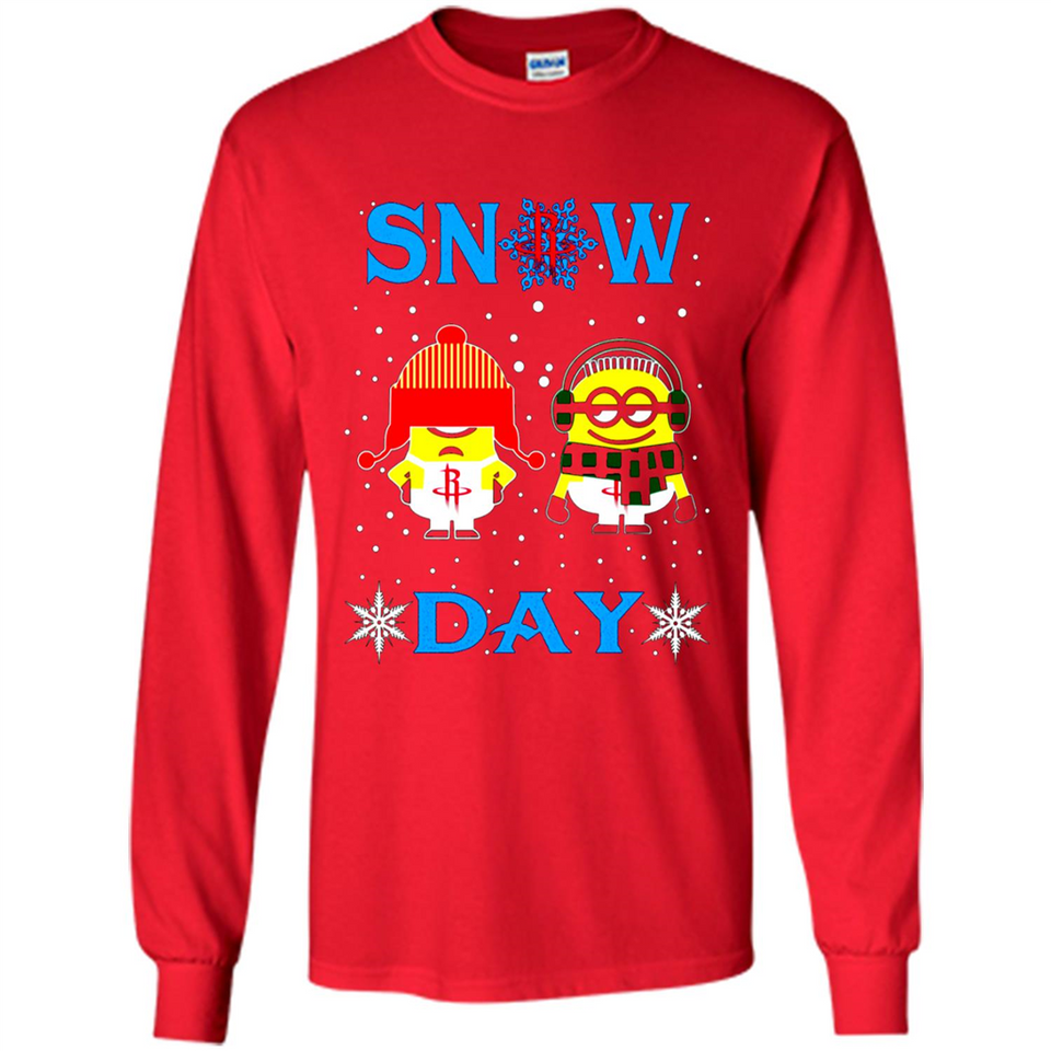 Snow Day Shirt For Houston Rockets Vs Minion Fans pingpong