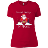 Funny Christmas Nurse Shirt, Santa_s Favorite Nurse - Ladies' Boyfriend T-Shirt