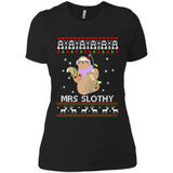 Mrs Slothy Christmas - Ladies' Boyfriend T-Shirt