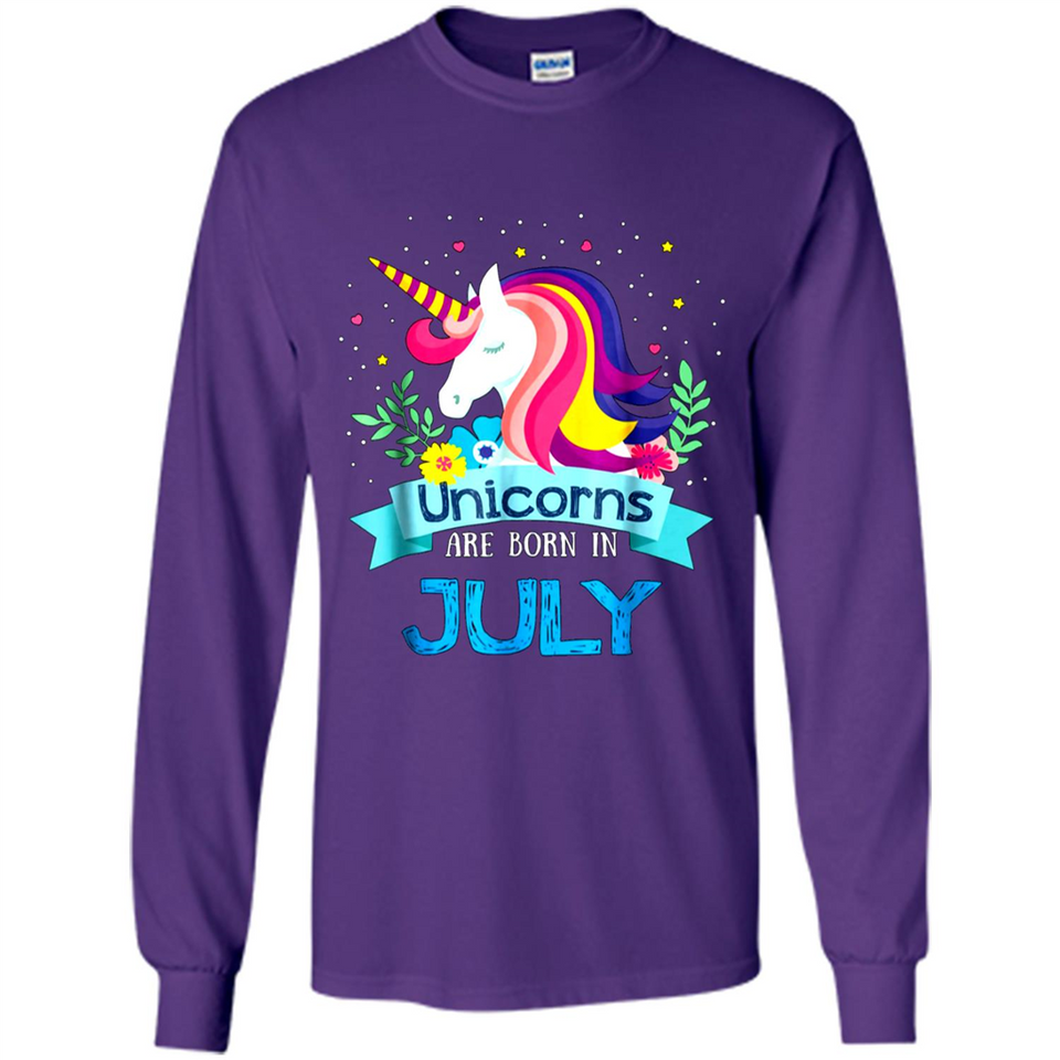 Unicorns are born in July Birthday Rainbow Gift Ladies Custom