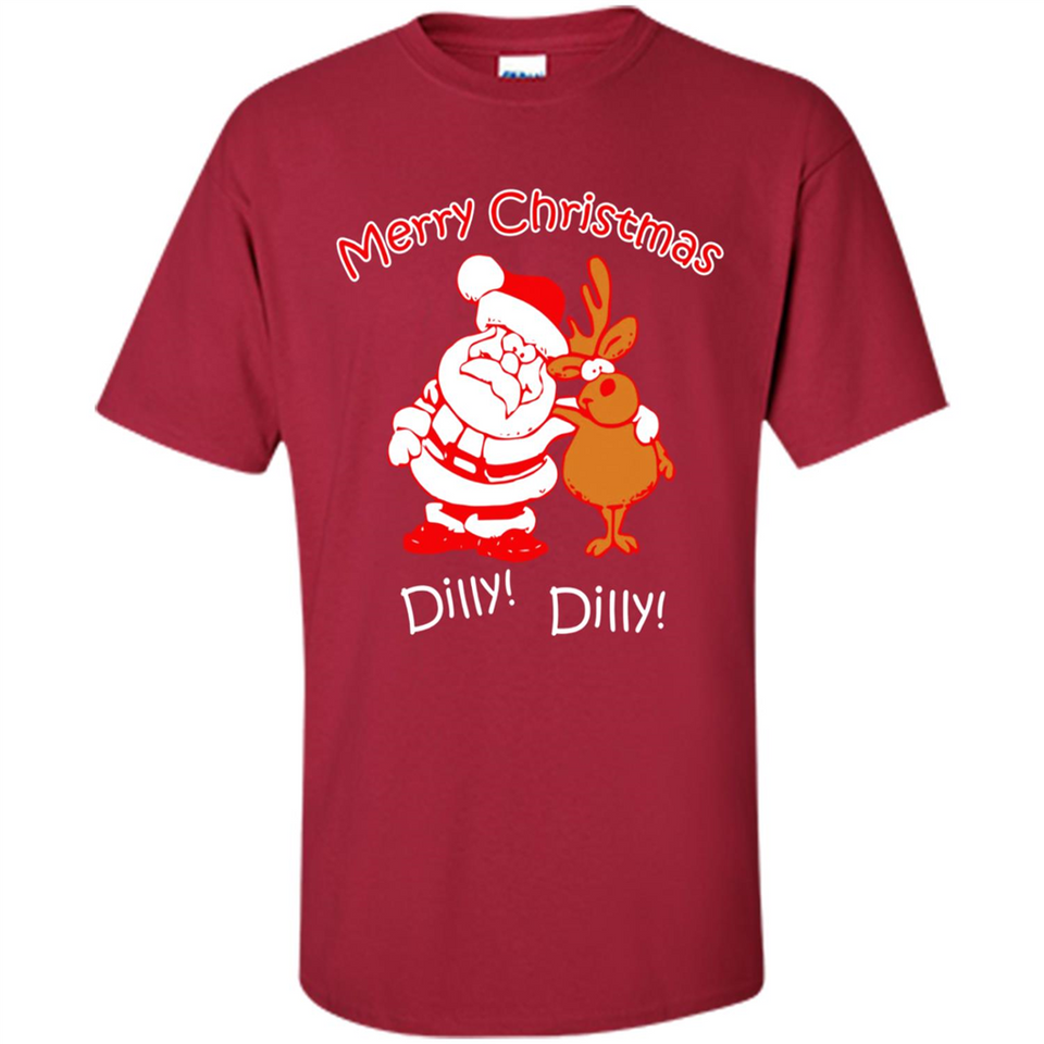 Christmas T-Shirt Santa And Reindeer Dilly Dilly - Shirt